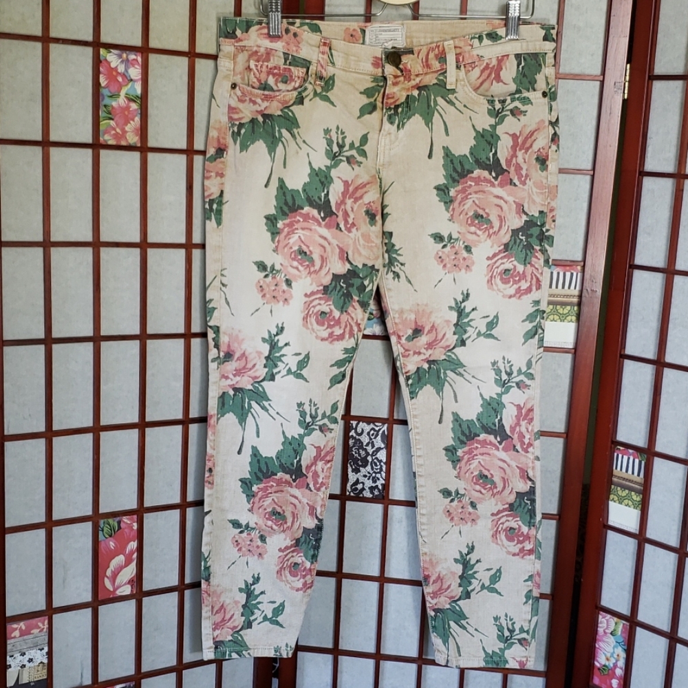 Current/Elliot haystack floral skinny crop pants